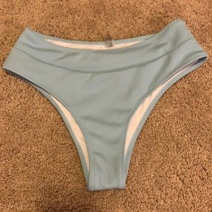 Light blue high waisted swim bottoms size M